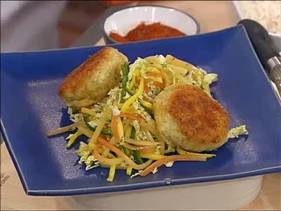 Video: Crab Cakes with Papaya Mango Slaw | Martha Stewart
