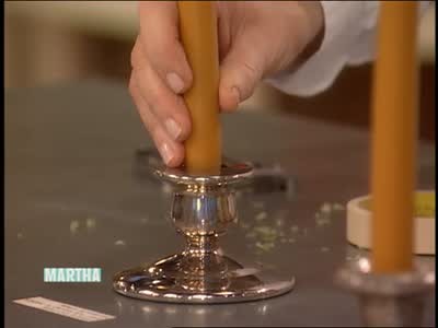 Video: Fitting Candles Into Candlesticks | Martha Stewart