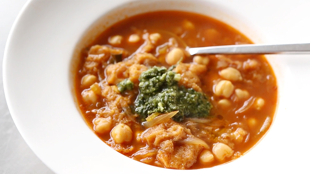 Video Hearty Chickpea Stew with Pesto Martha Stewart