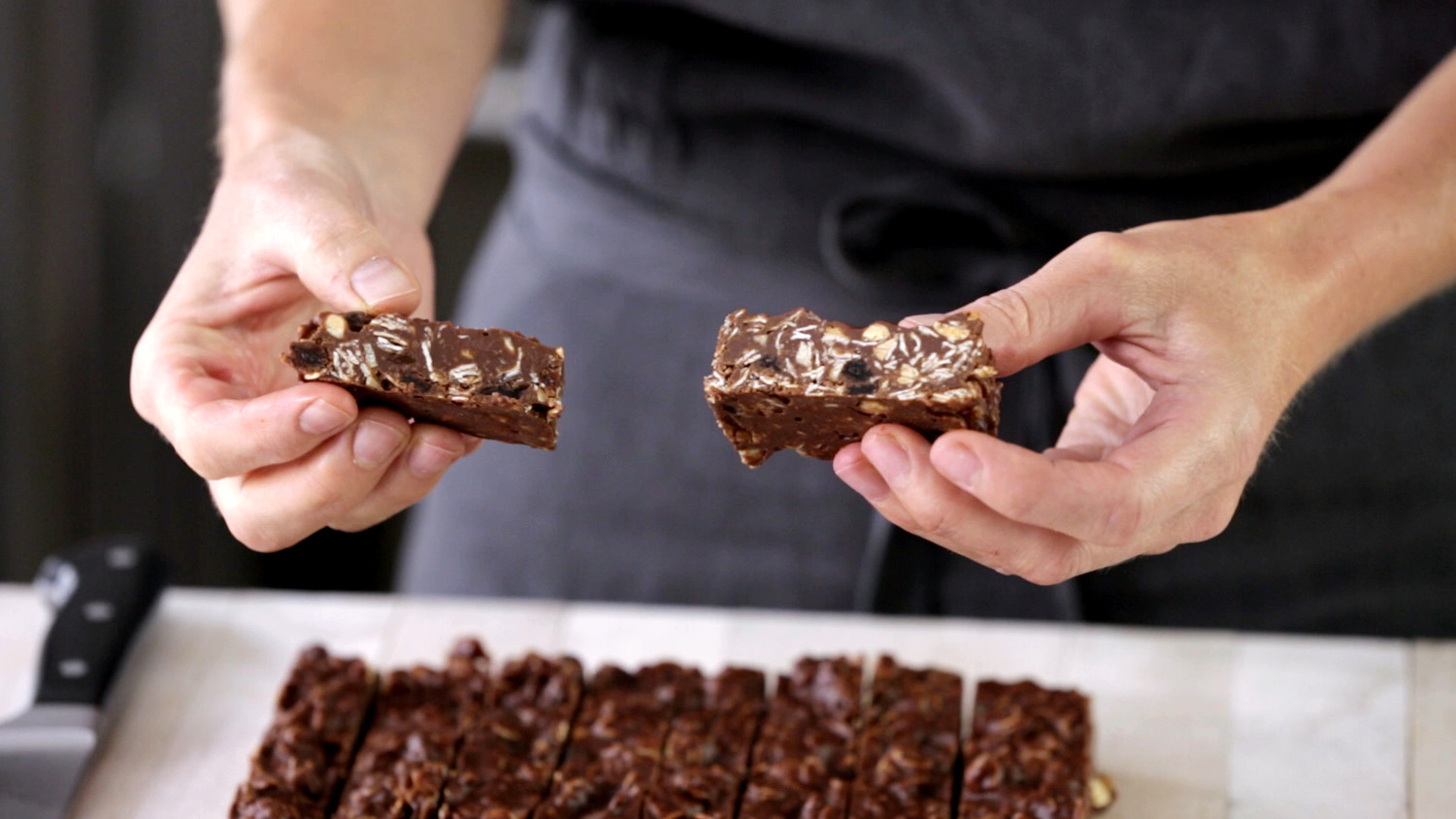 Video No Bake Chocolate Almond Oat Bars Martha Stewart