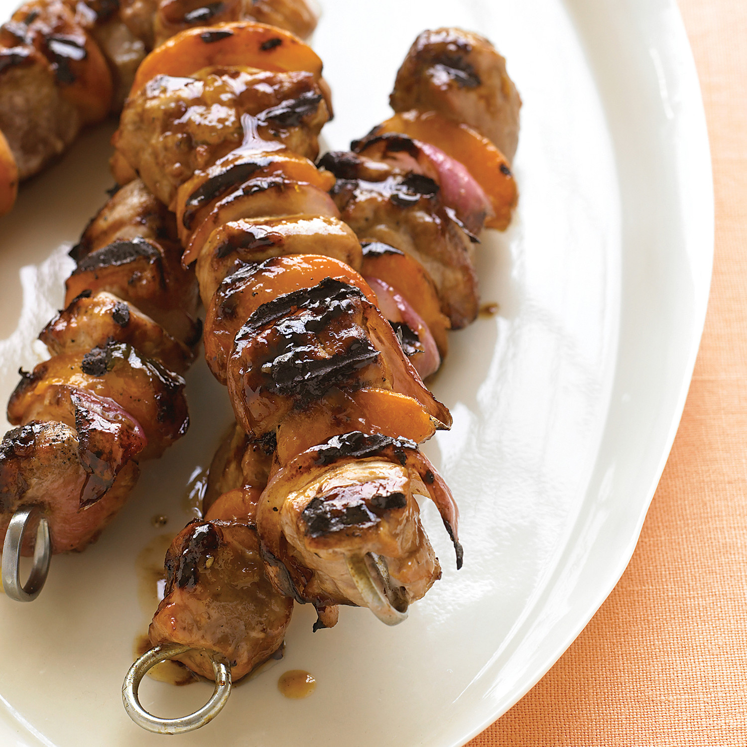Pork, Apricot, and RedOnion Kebabs Recipe Martha Stewart