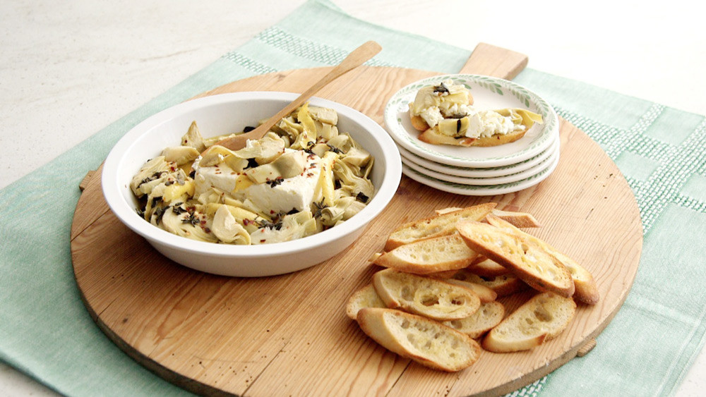 Video Baked Lemon and Feta Artichoke Dip Martha Stewart