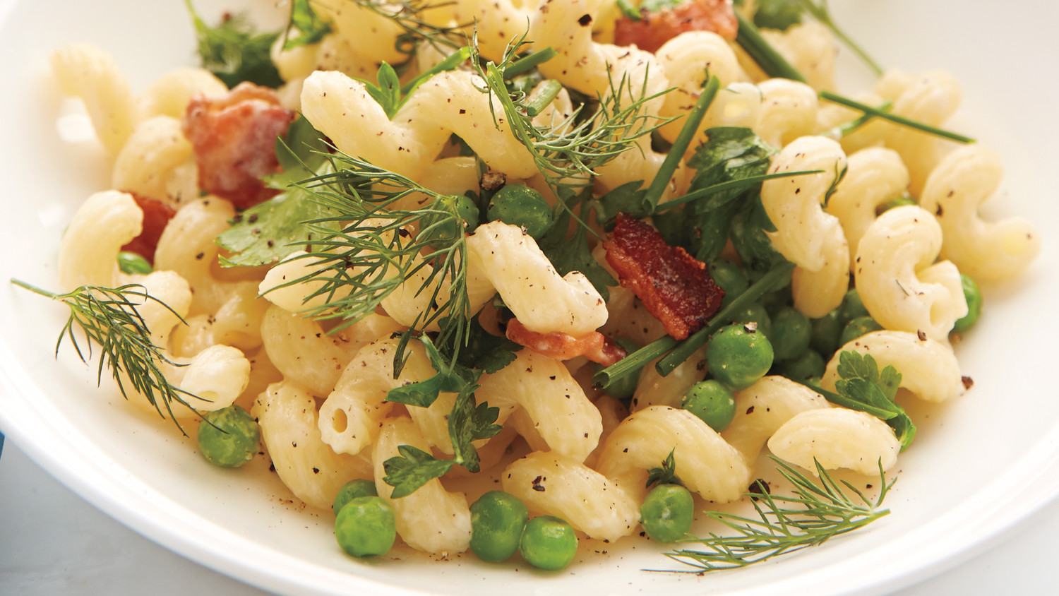Bacon, Pea, and Fresh Herb Pasta