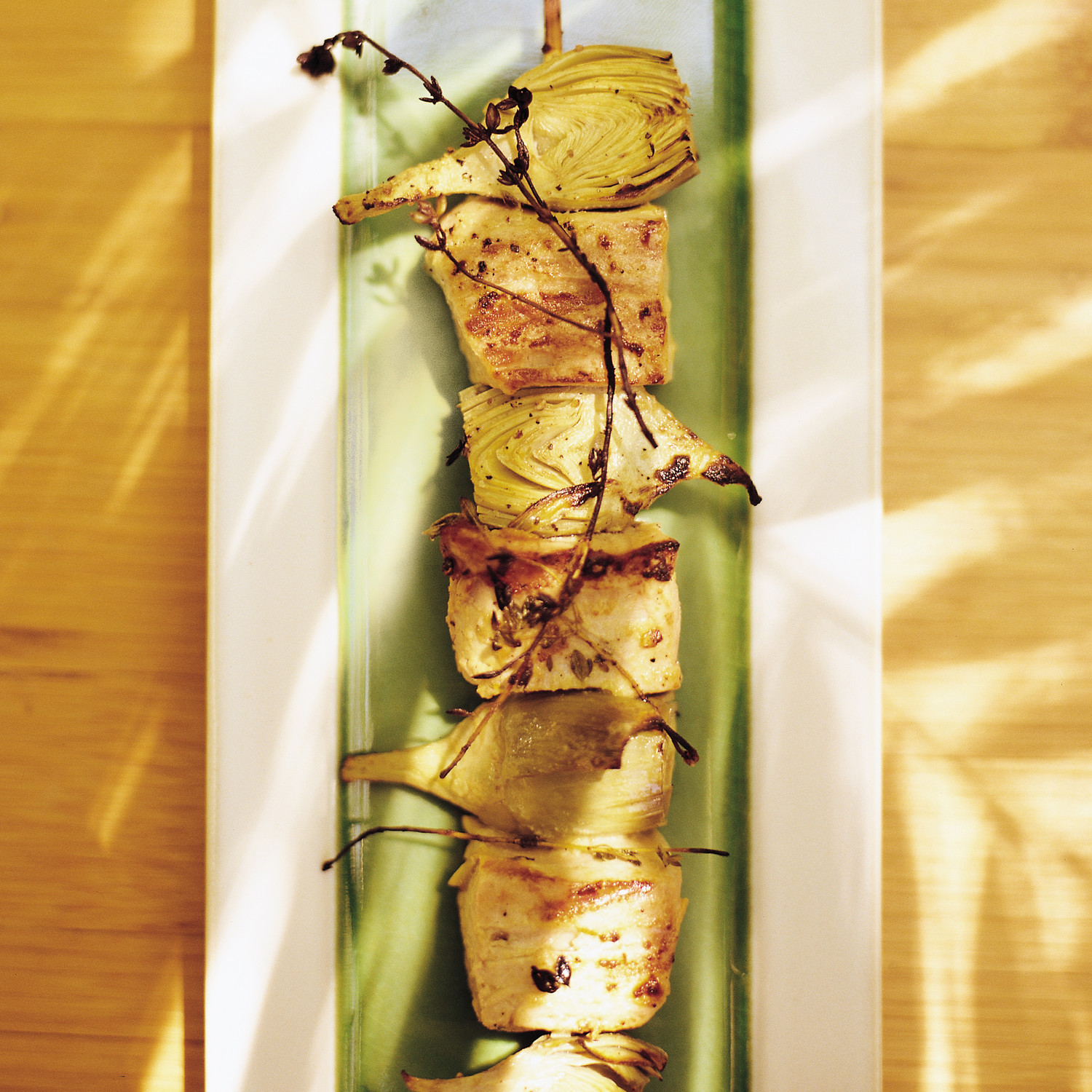 Tuna Kabobs with Marinated Baby Artichokes