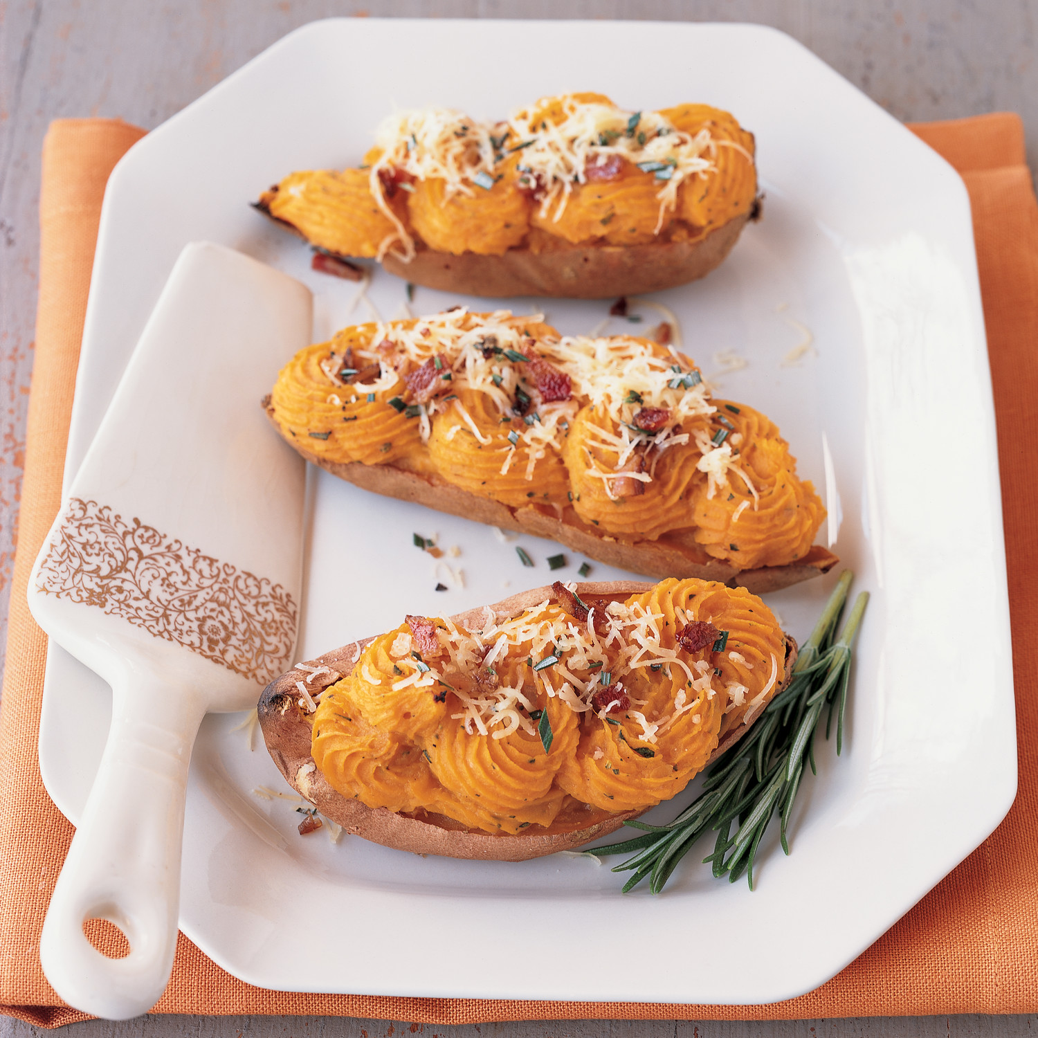 Savory TwiceBaked Sweet Potatoes