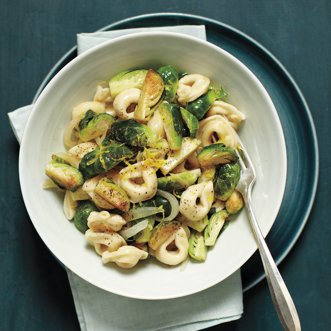 Aida mollenkamp's 21st century holiday dishes Tortellini with Lemon and Brussels Sprouts