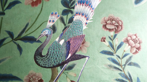 Glittered Wallpaper Birds & Video | Martha Stewart