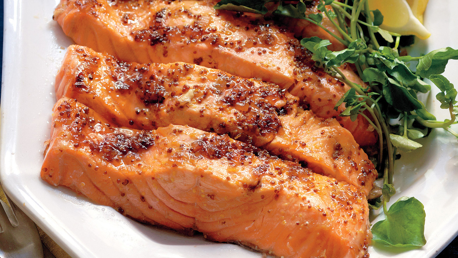 Salmon with Brown Sugar and Mustard Glaze