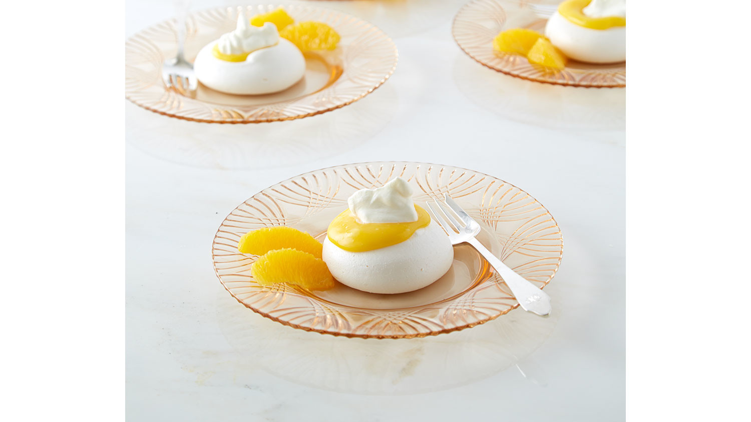 Orange CurdFilled Pavlovas
