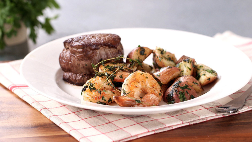 Video: Steak and Shrimp with Parsley Potatoes | Martha Stewart