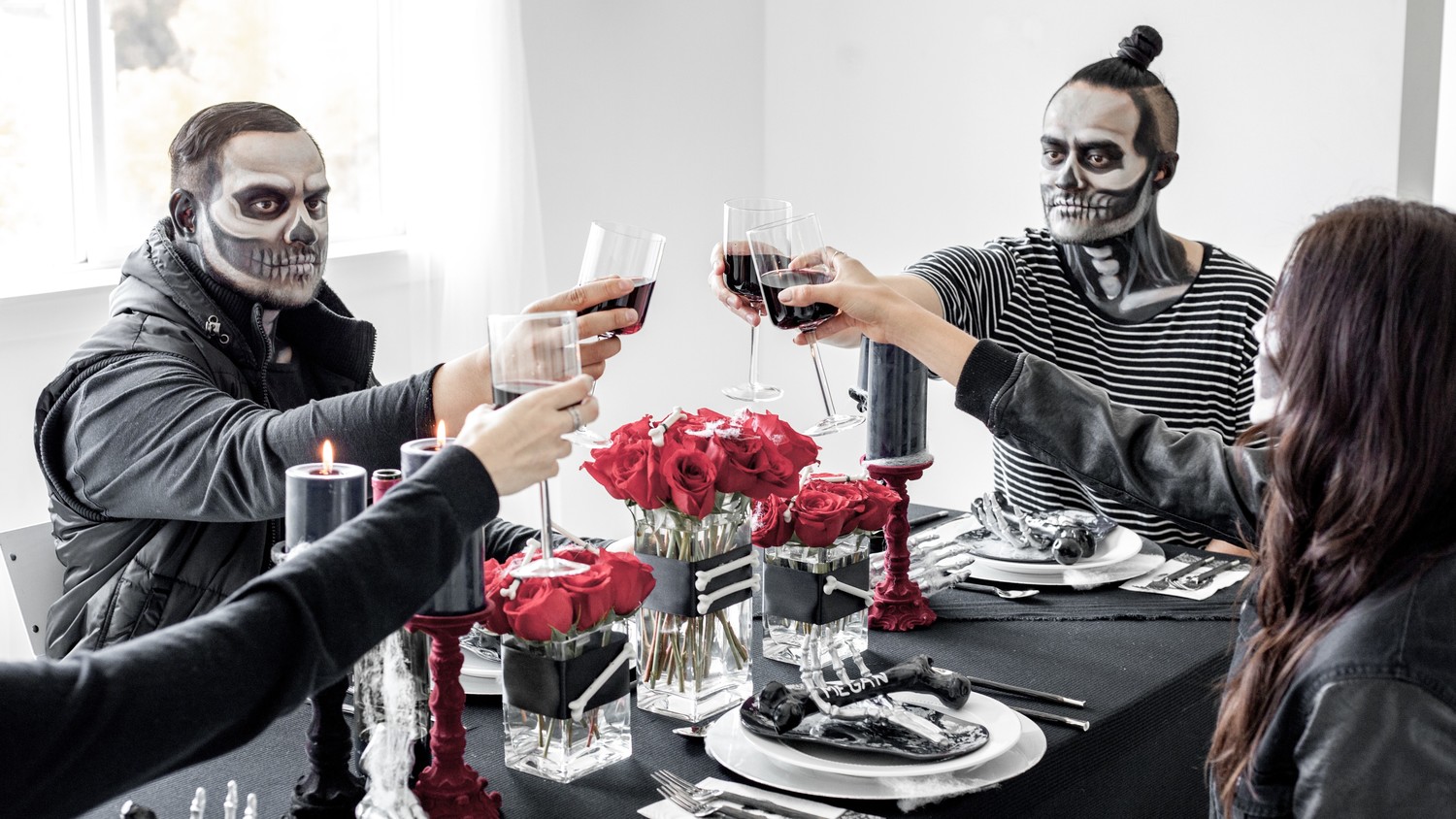 Bone-Appetit! It's a Halloween Skeleton Costume Dinner Party | Martha