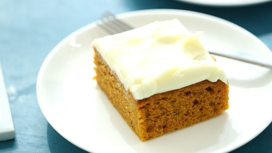 Video Pumpkin Bars with Cream Cheese Frosting Martha Stewart