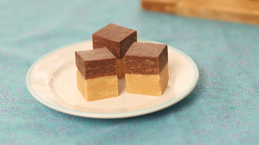 Video Quick Chocolate and Peanut Butter Fudge Martha Stewart