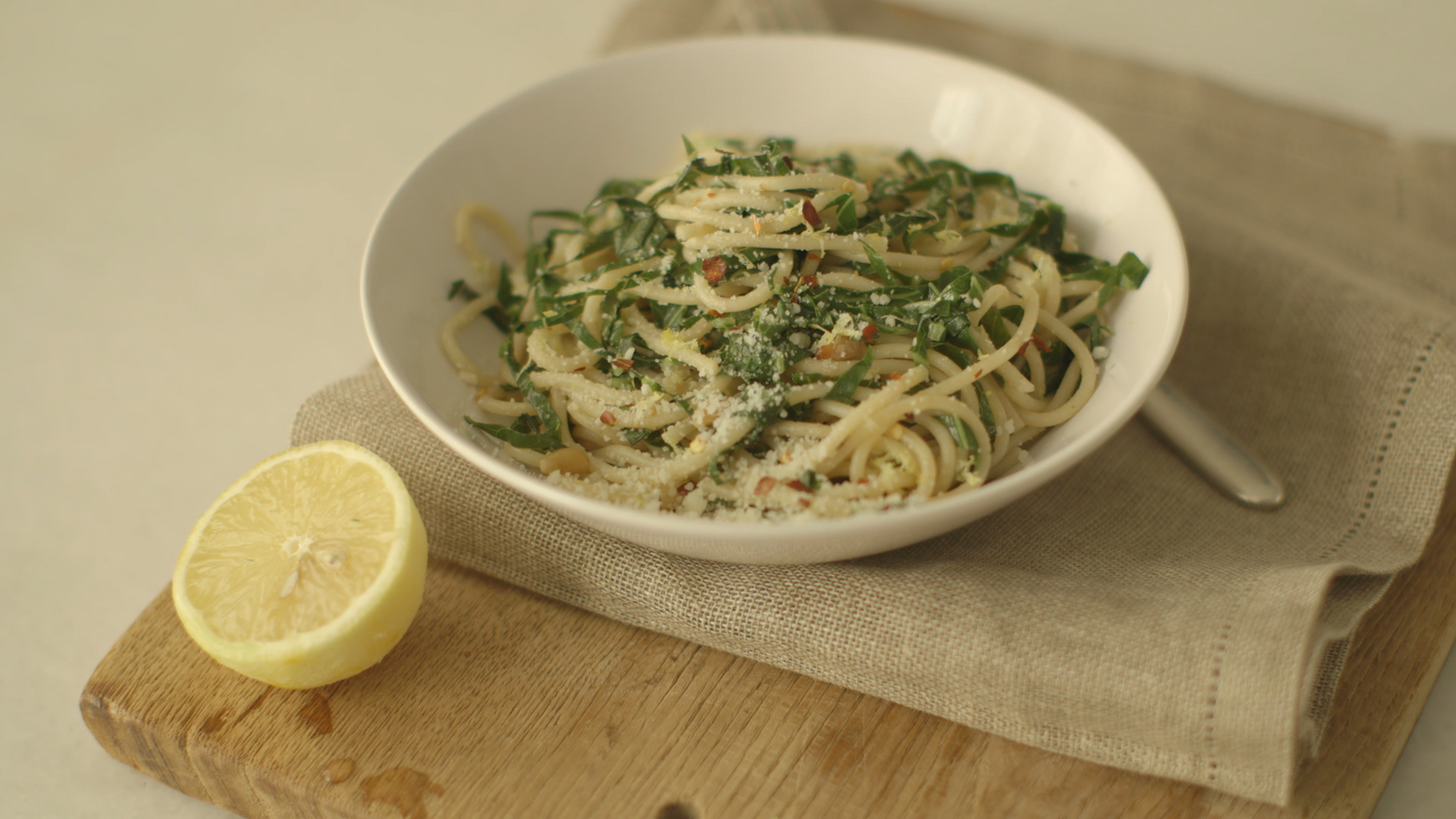 Video: Spaghetti with Collard Greens and Lemon | Martha Stewart