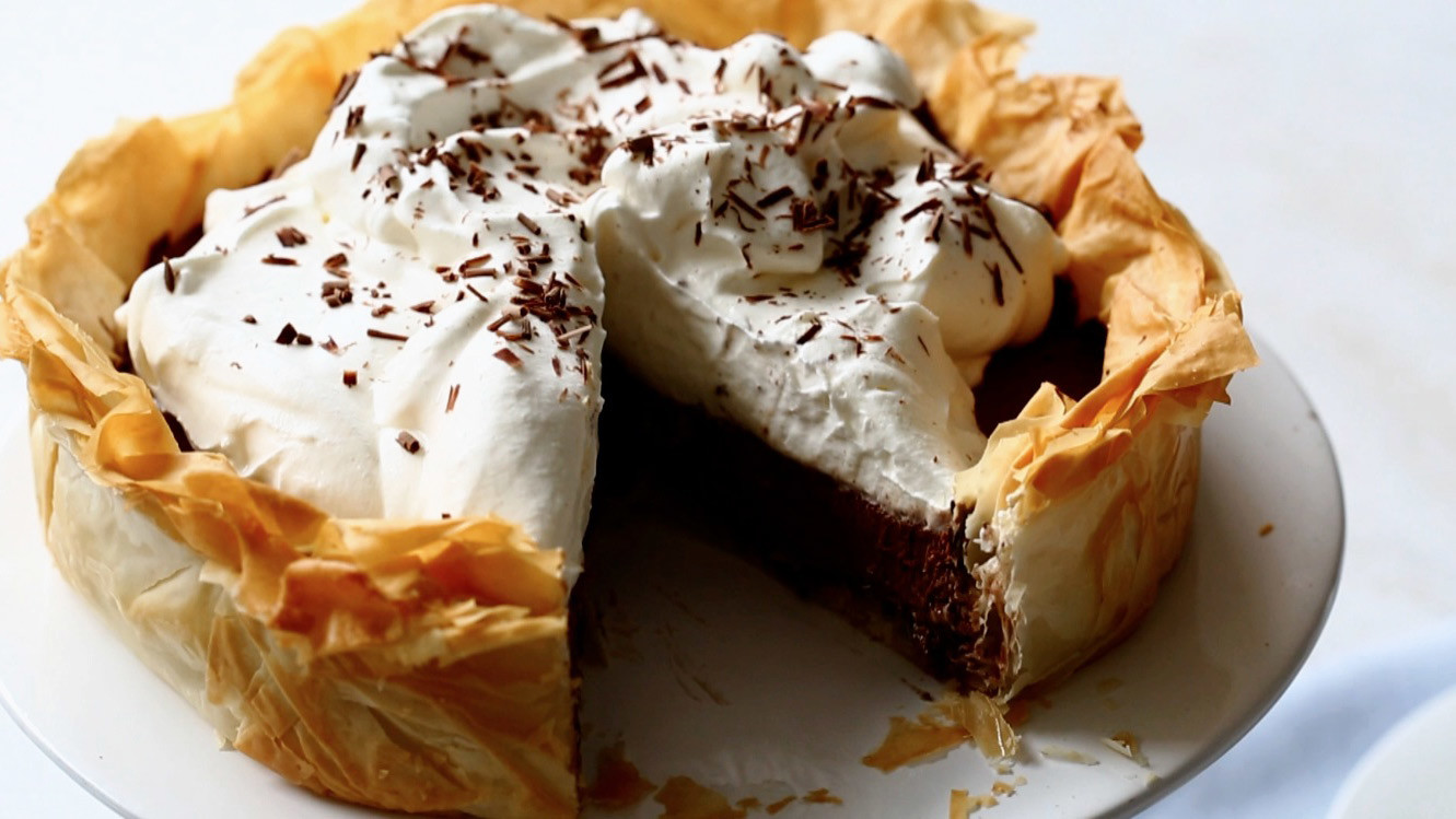 Video Chocolate Mousse Pie with a Phyllo Crust Martha