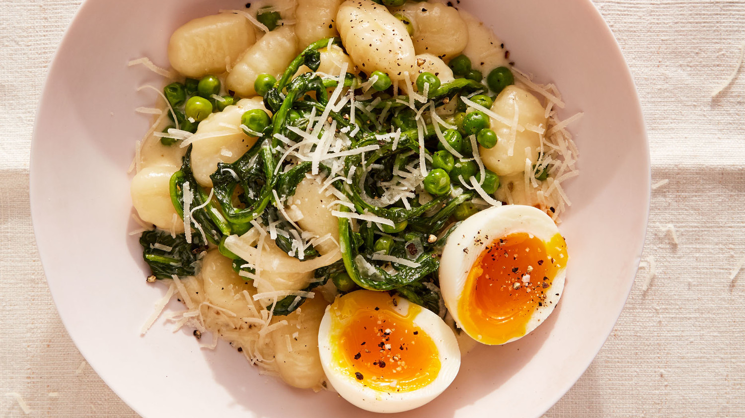 Gnocchi with Peas and Egg