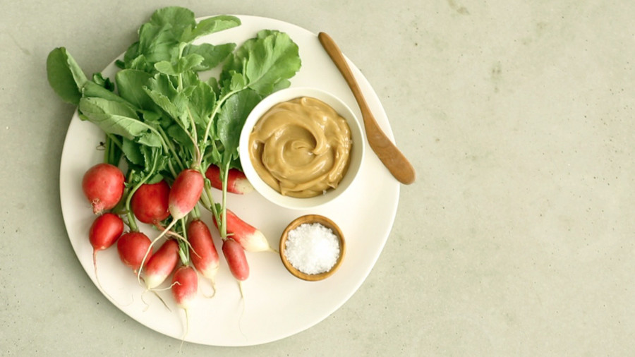Video Radishes with Peanut Butter and Sea Salt Martha Stewart