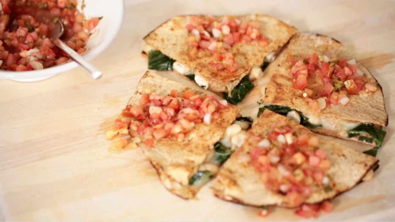 Video Collard Greens and White Bean Quesadillas Martha Stewart