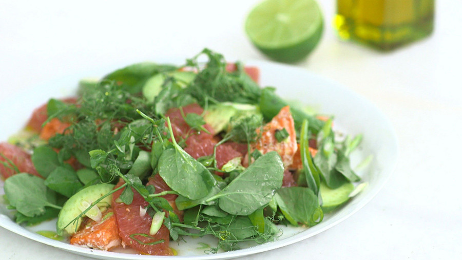 Video FlakedSalmon, Grapefruit, and Avocado Salad Martha Stewart