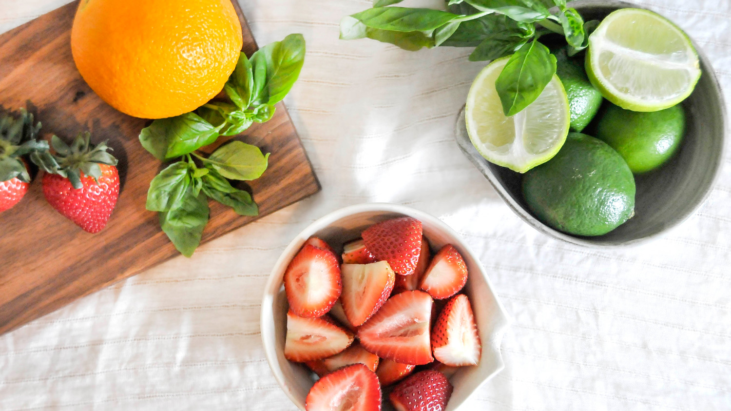A Simple Shaken Strawberry Daiquiri...with Basil Martha Stewart