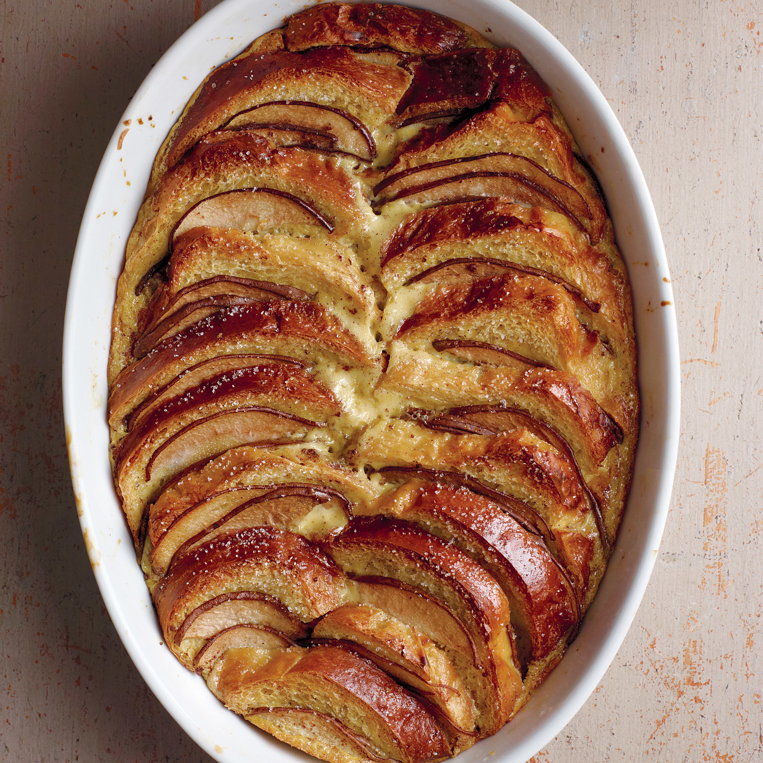 Pear and Chocolate Brioche Bread Pudding Recipe | Martha Stewart