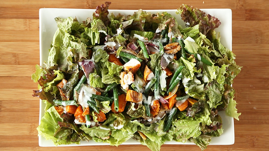 Video RedLeaf Salad with Roasted Sweet Potatoes Martha Stewart