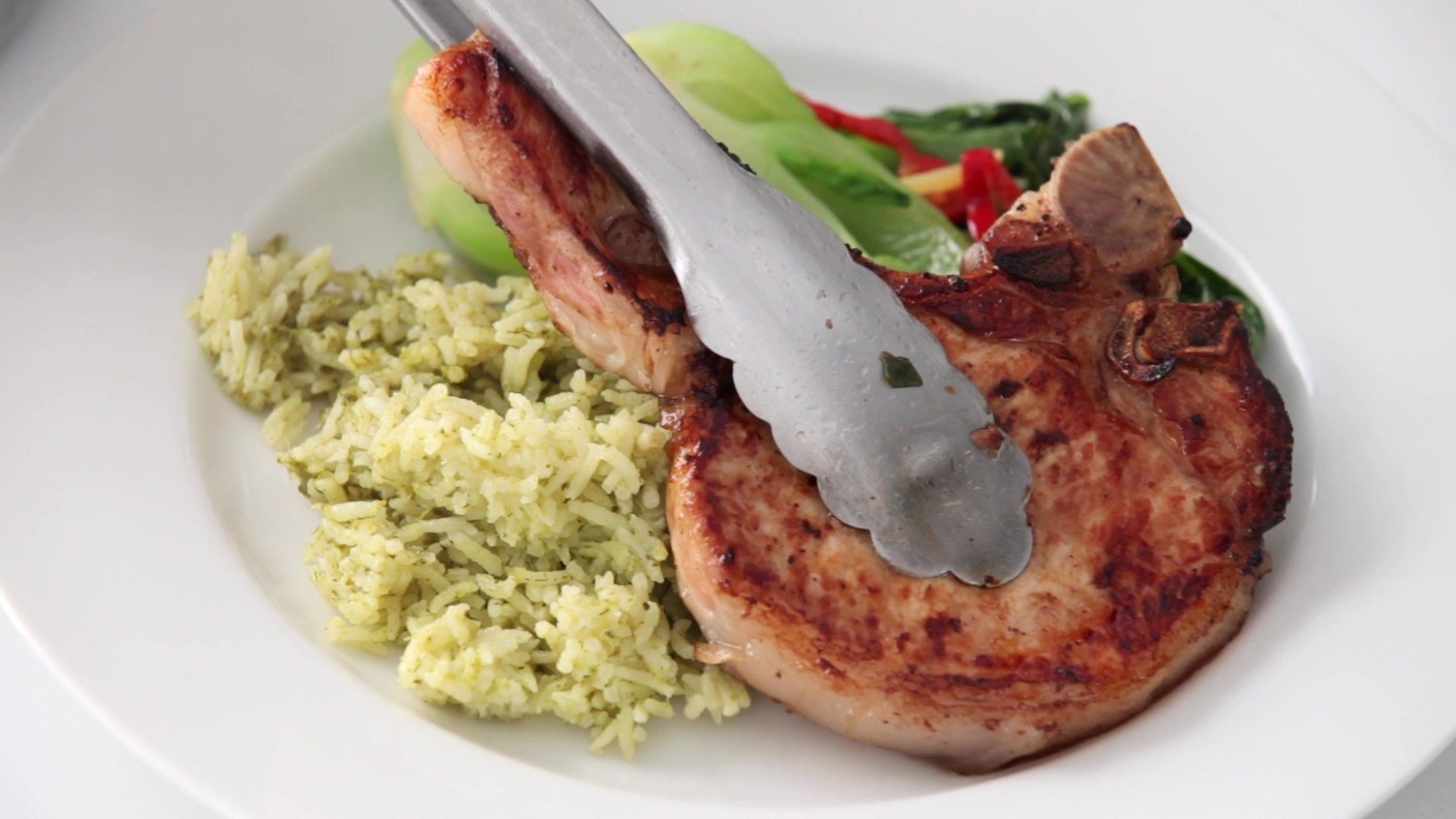 Video Soy and GingerMarinated Pork Chop Dinner Martha Stewart