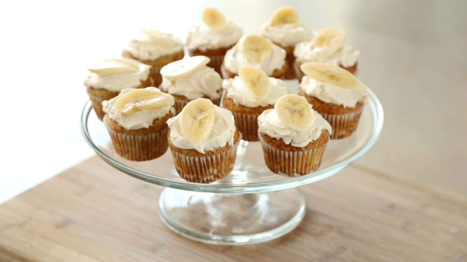 Video Banana Cupcakes with HoneyCinnamon Frosting Martha Stewart