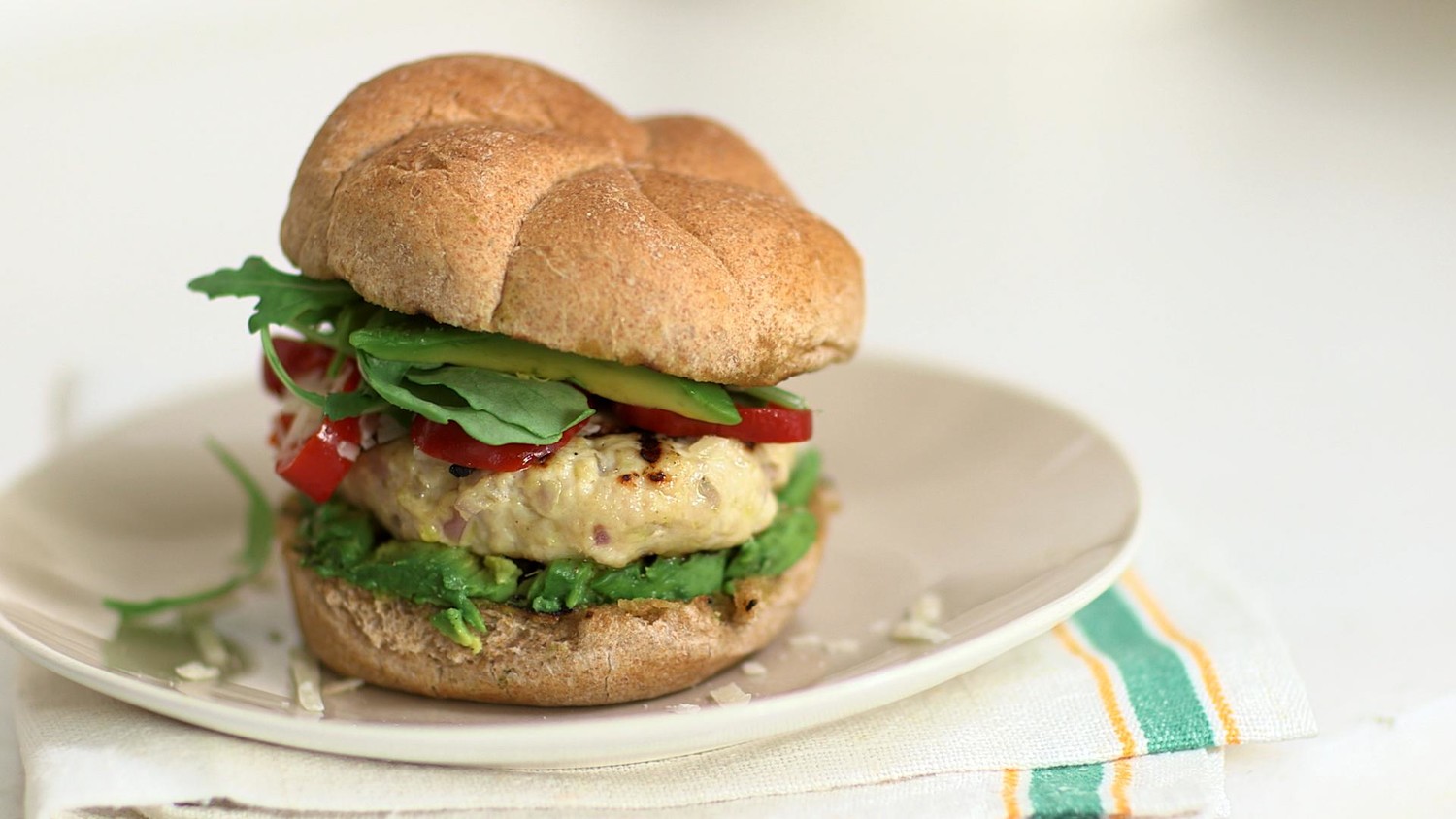 Video Avocado and Sweet Pepper Turkey Burger Recipe Martha Stewart