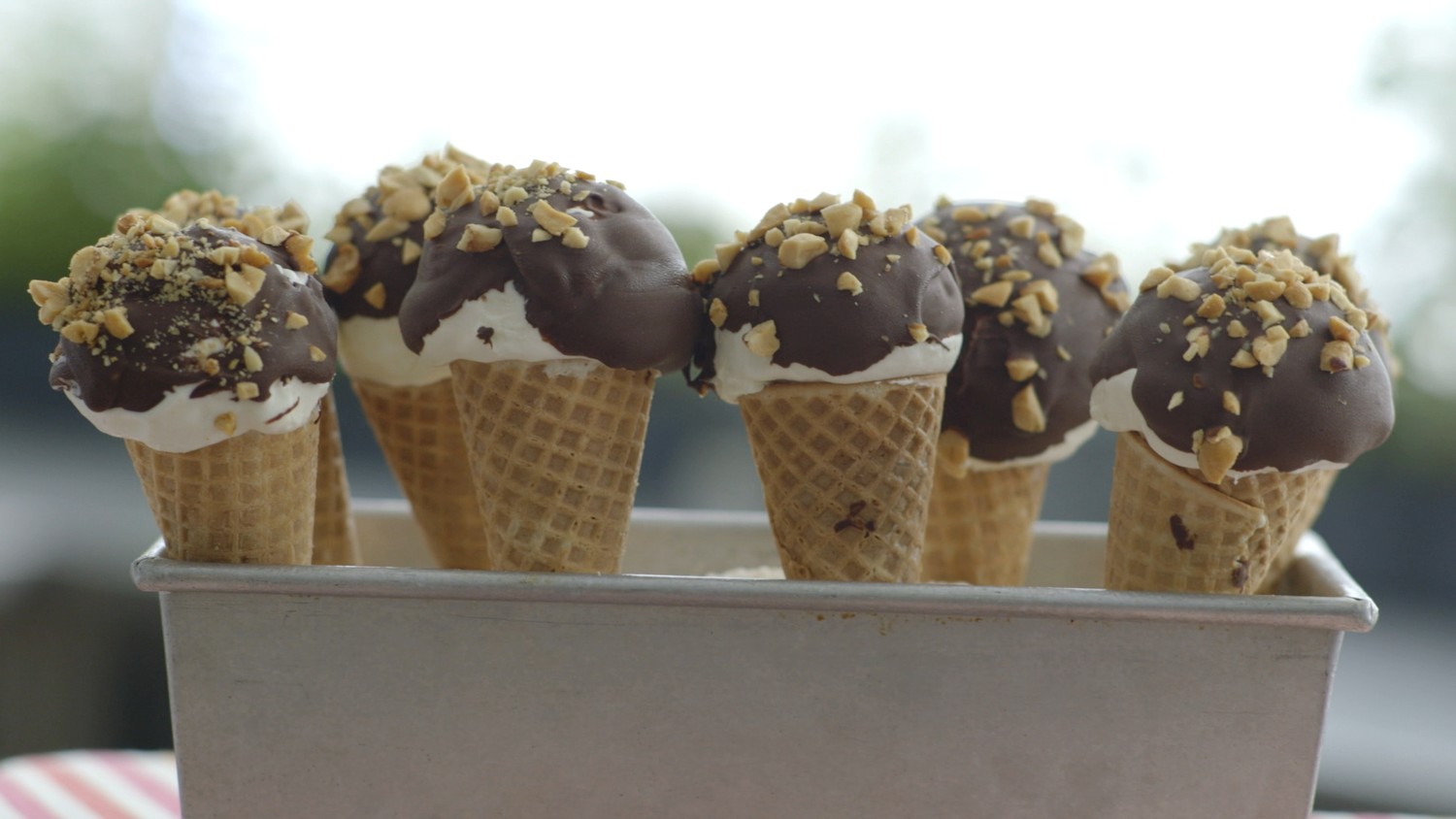 Video Chocolate Dipped PeanutCoated Ice Cream Cones Martha Stewart