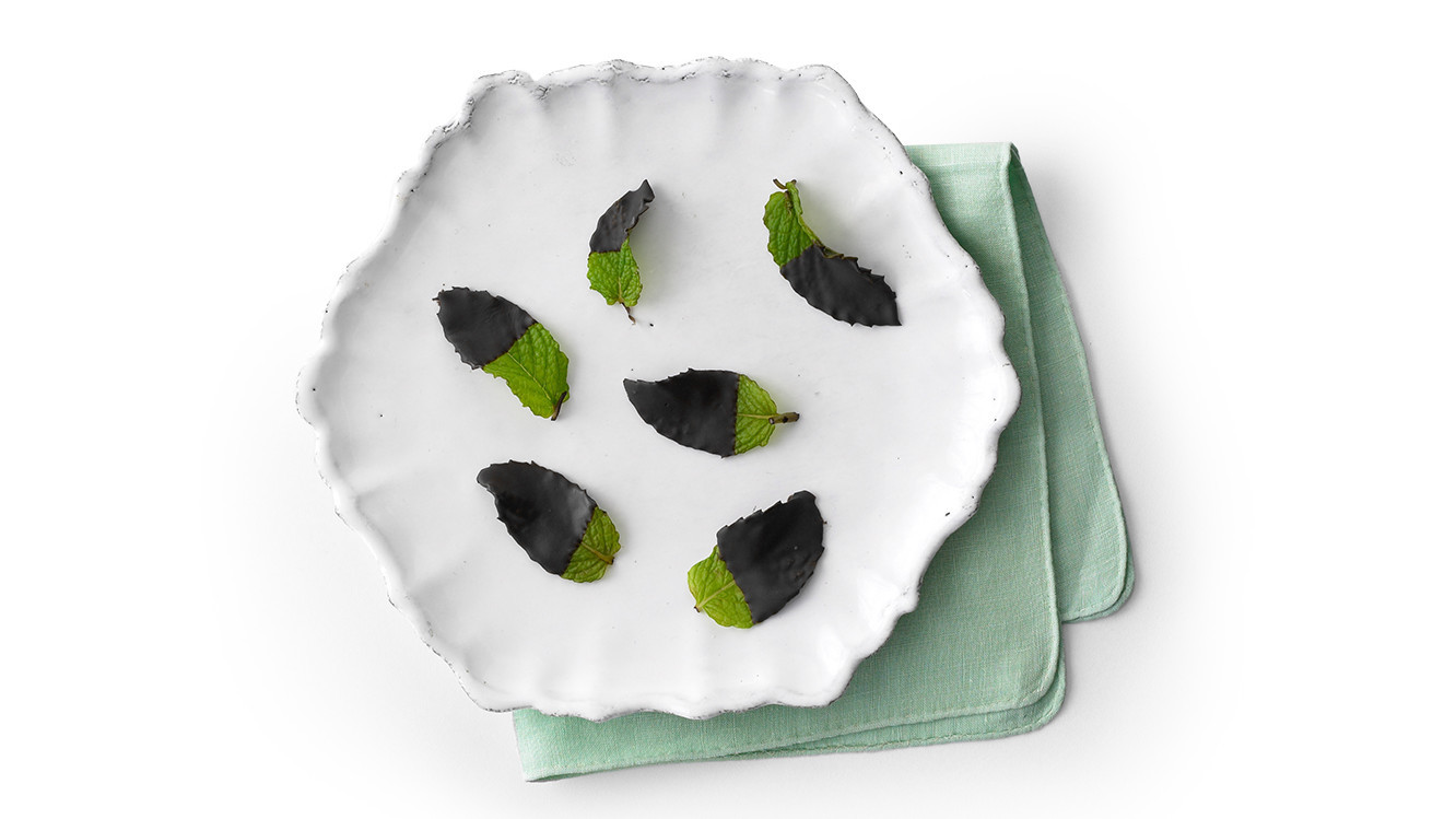 Frozen ChocolateMint Leaves