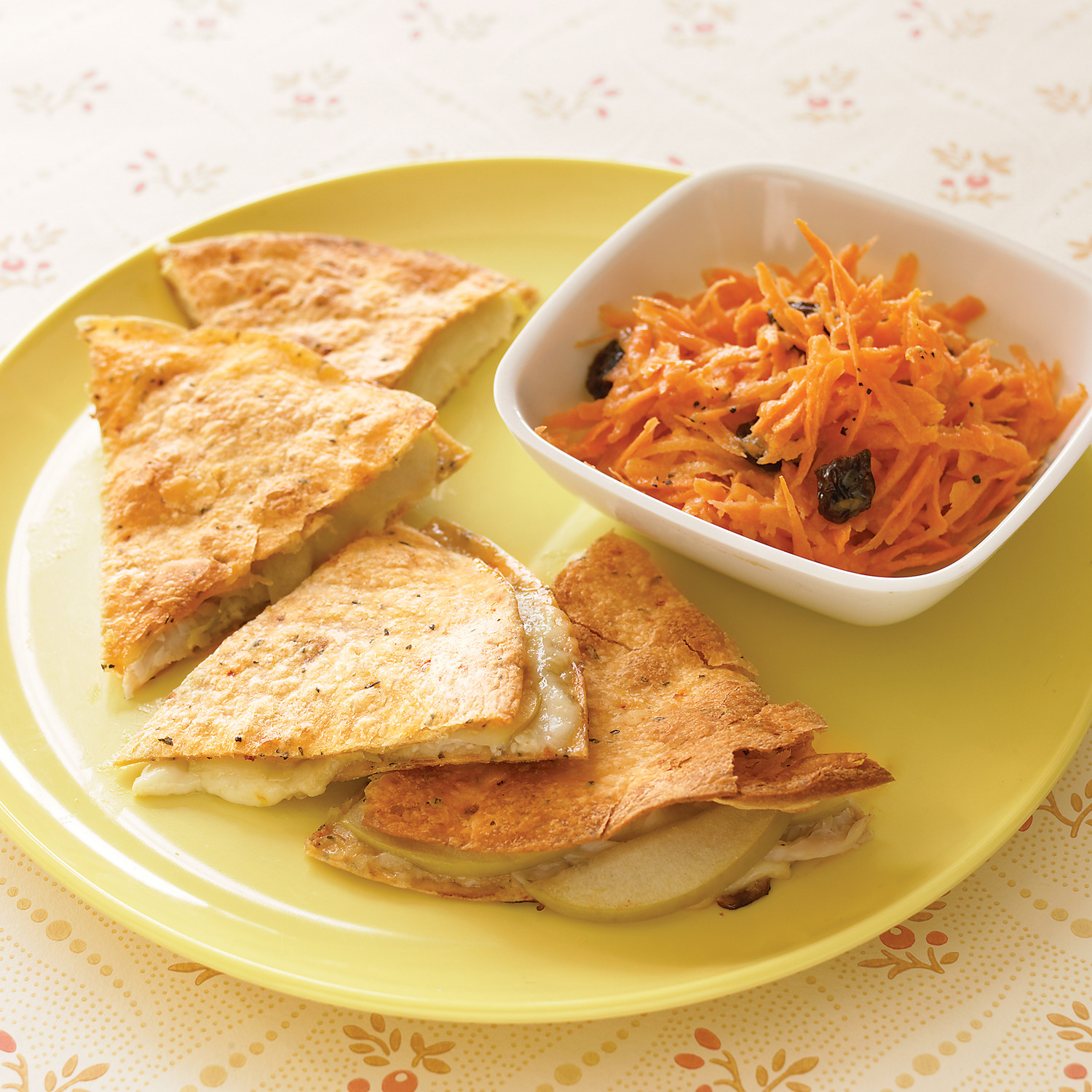 Muenster, Turkey, and Apple Quesadillas