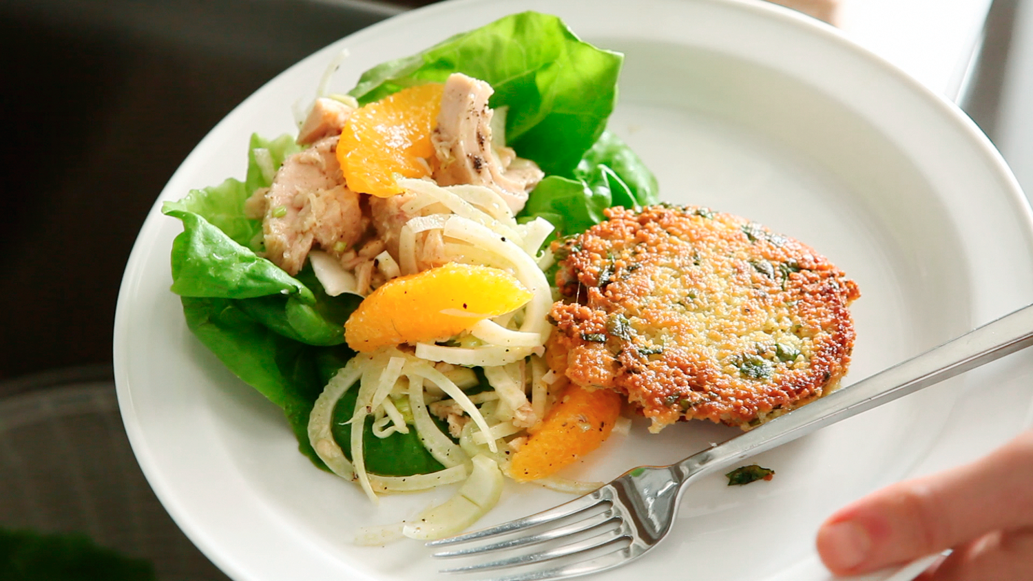 Video TunaandOrange Lettuce Cups with Couscous Cakes Martha Stewart