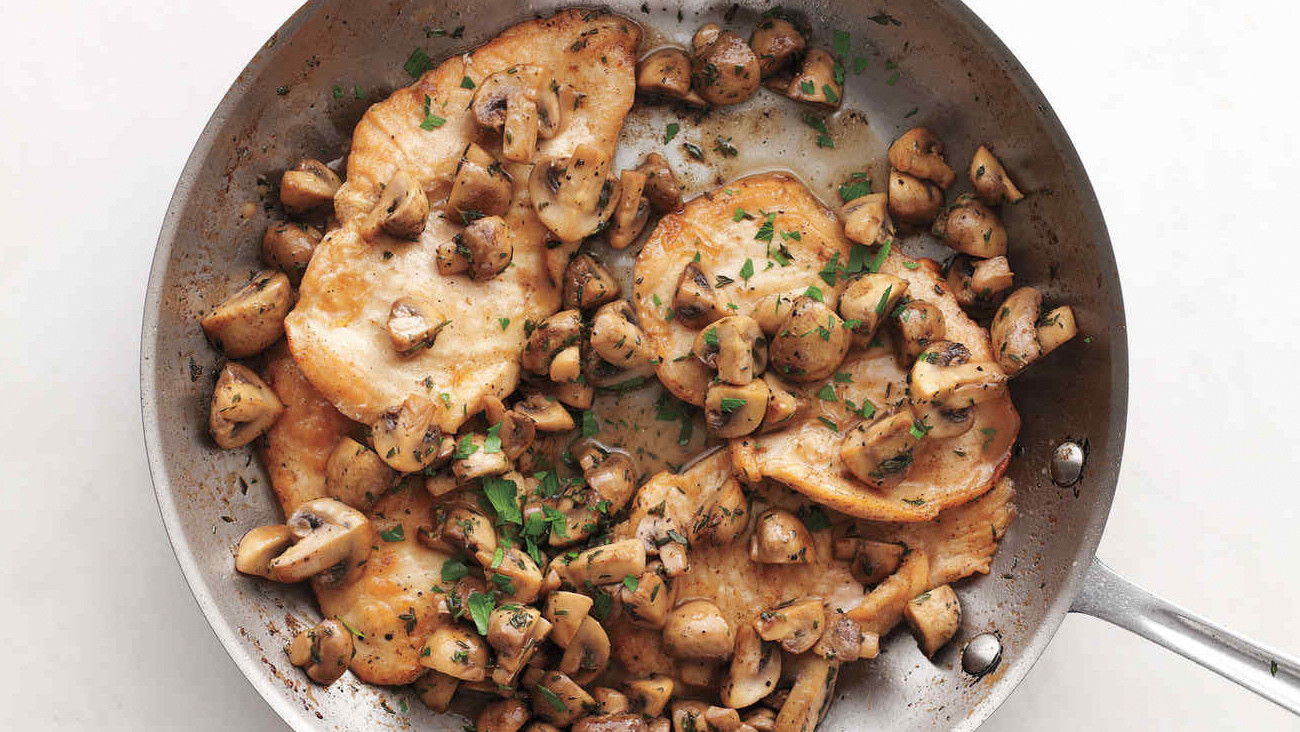 flash in the pan chicken with mushrooms med108749 002a horiz