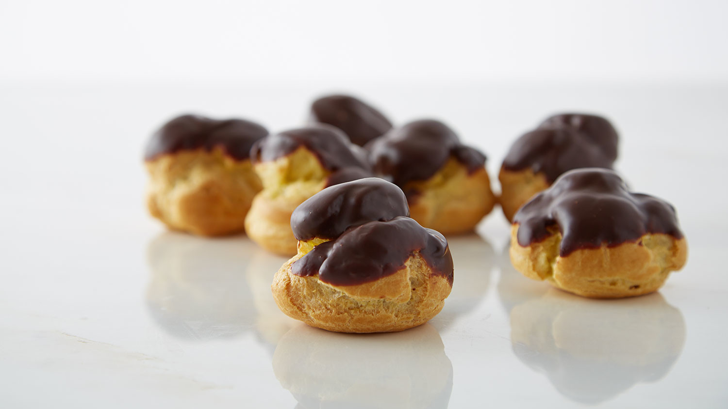 CoffeeFilled Cream Puffs with Chocolate Glaze