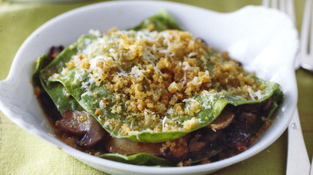 Individual Mushroom Lasagnas with Crispy Breadcrumbs