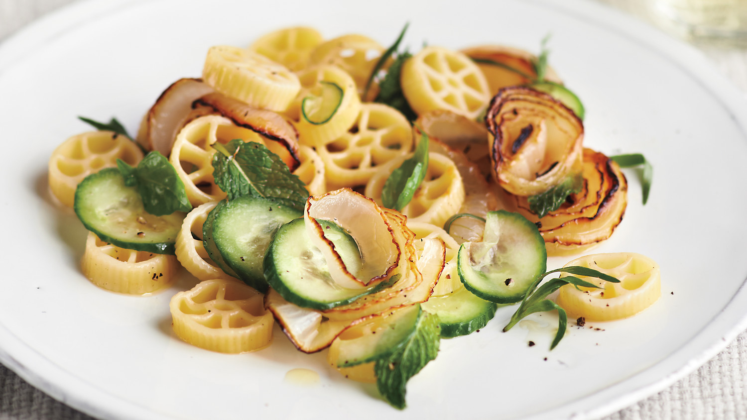 Rotelle with Onions, Cucumbers, and Herbs Recipe | Martha Stewart