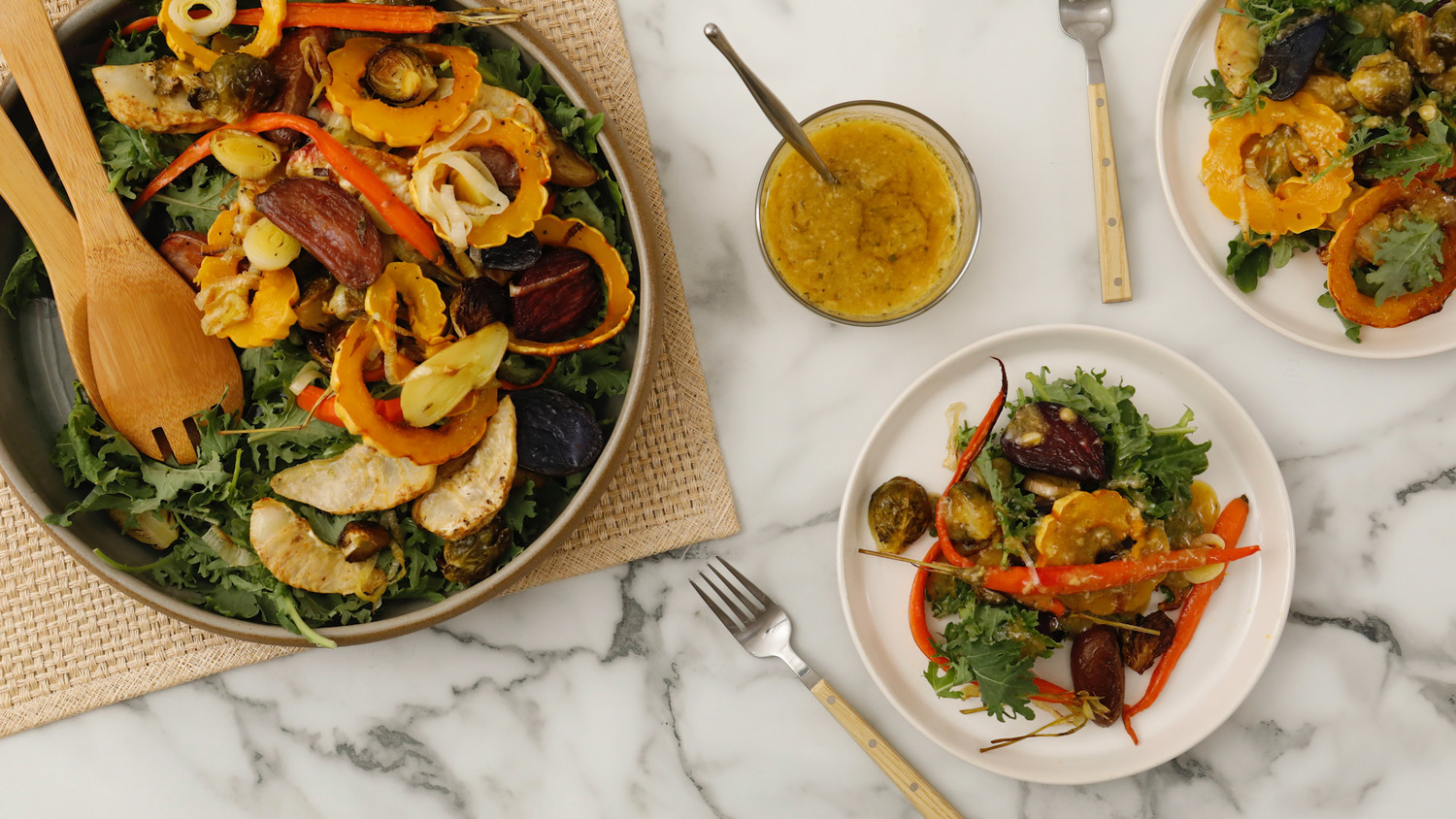 Video Watch Roasted Vegetable Salad With Garlic Dressing