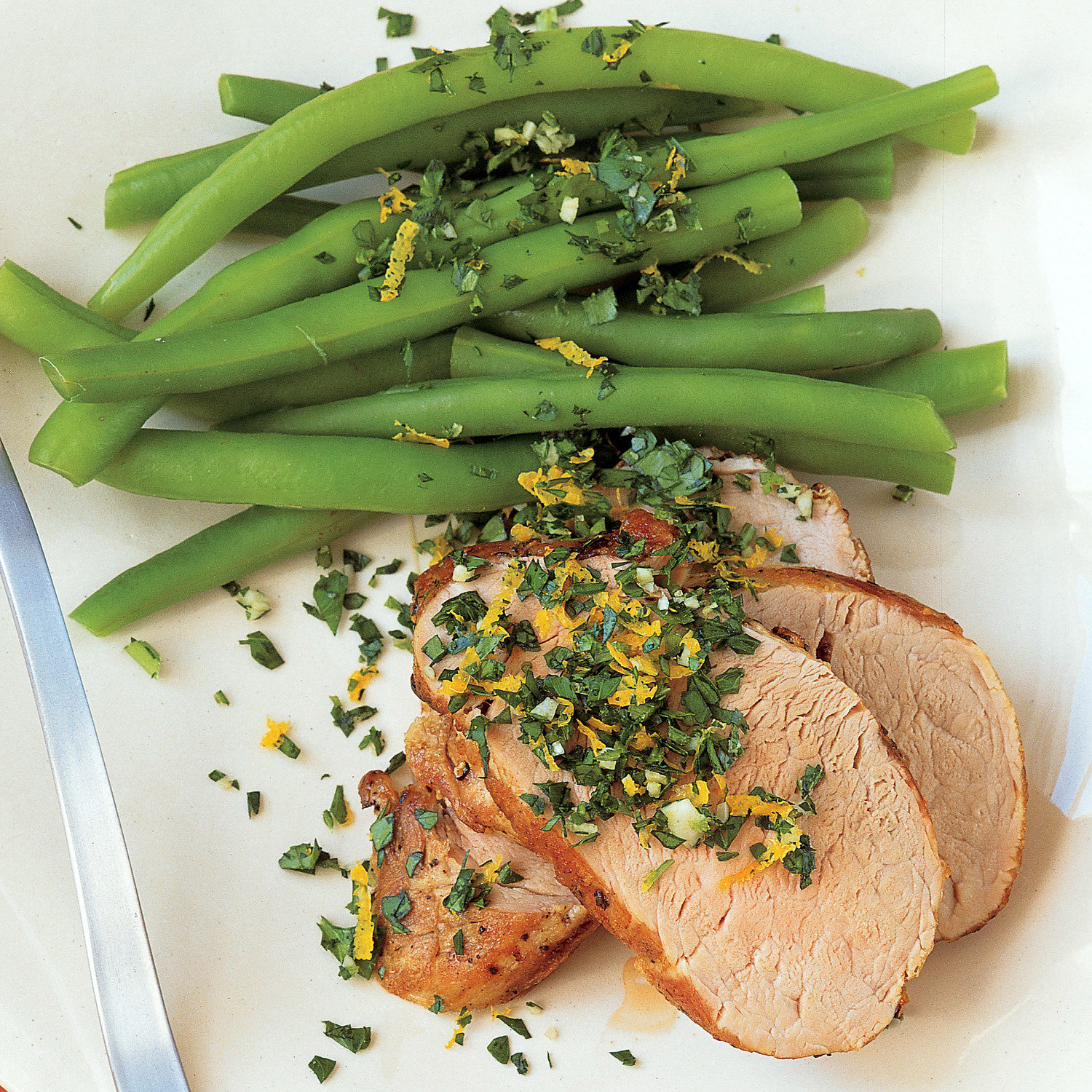 Pork Tenderloin with OrangeParsley Topping
