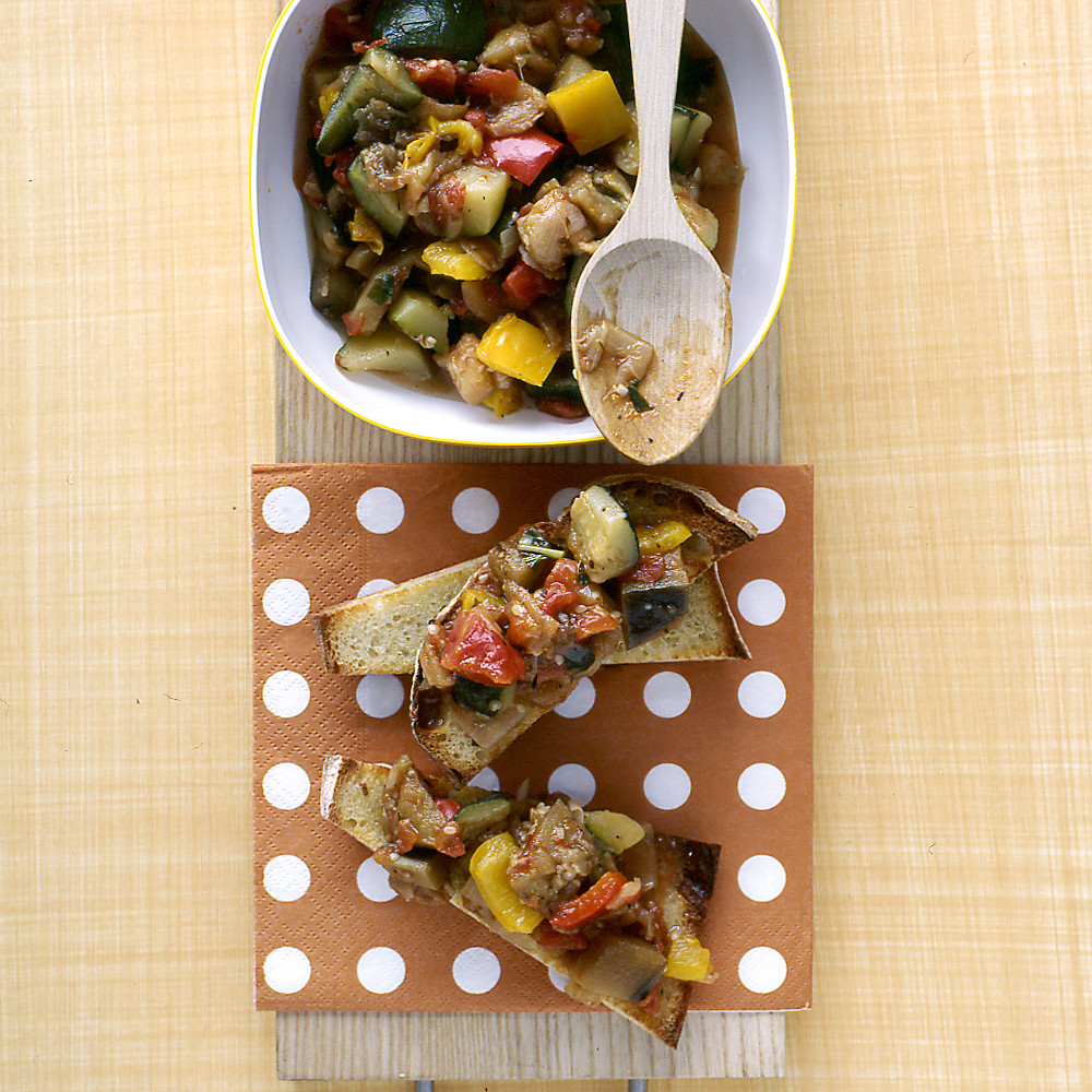 Ratatouille on Grilled Bread