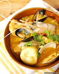 Fish Stew with Saffron Couscous Recipe & Video | Martha Stewart