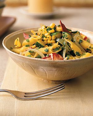 Penne with Lobster, Corn, Zucchini, and Arugula image