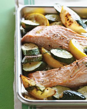 Roasted Salmon with Zucchini, Lemon, and Dill_image