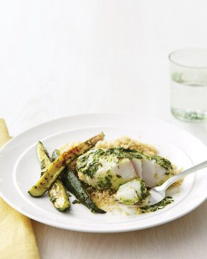 Fish Fillets with Herbs, Zucchini, and Whole-Wheat Couscous_image
