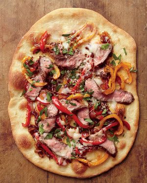 Steak Pizza with Peppers and Onions image