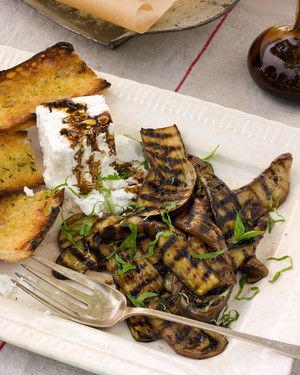 Grilled Eggplant with Balsamic Vinegar, Feta, and Grilled Baguette image