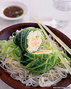 Salmon Steamed with Savoy Cabbage image