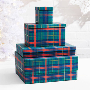 Paper Source Plaid Gift Box