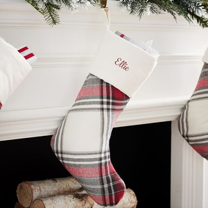 Pottery Barn Personalized Plaid Stocking