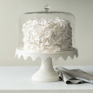 Martha Stewart Collection Scalloped Cake Stand and Dome